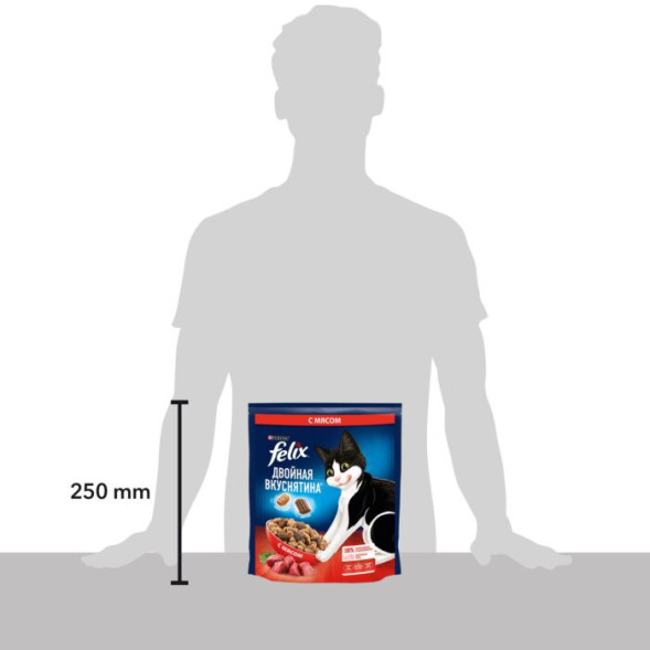 Сухой корм FELIX Двойная вкуснятина с мясом 600г