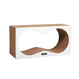 КотМатрос Аквариум когтеточка из картона с картонным ободком, белый - 77 x 37 x 22 см