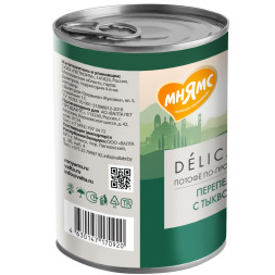 Мнямс Delicatesse Потофё по-провански влажный корм для щенков паштет из перепёлки с тыквой, в консервах - 400 г х 12 шт