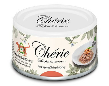 Pettric Cherie Hairball Control влажный корм для кошек с тунцом и креветкой в подливе - 80 г х 24 шт