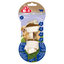 Лакомство 8in1 DELIGHTS Beef S косточка с говядиной для мелких и средних собак 11 см