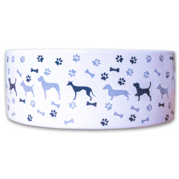 Mr.Kranch миска керамическая для собак с рисунком, 350 мл, серая