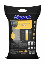 Барсик SUPER наполнитель комкующийся бентонитовый - 10 л (впитывает до 20 л)