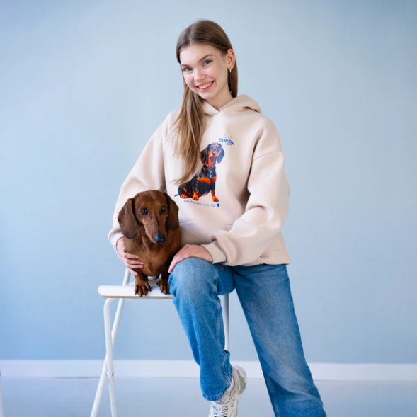 Monge Gift S худи AVALON такса, бежевый