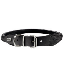 Hunter ошейник для собак Round &amp;amp; Soft Elk 37/6 (30-33 см), черный, кожа лося