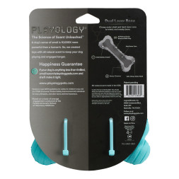 Playology DUAL LAYER BONE двухслойная жевательная косточка для собак с ароматом арахиса, большая, голубой