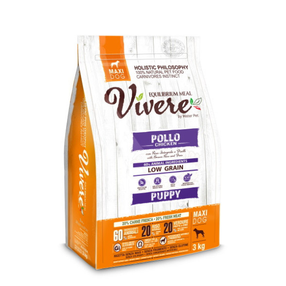 VIVERE сухой корм для щенков крупных пород с курицей - 3 кг