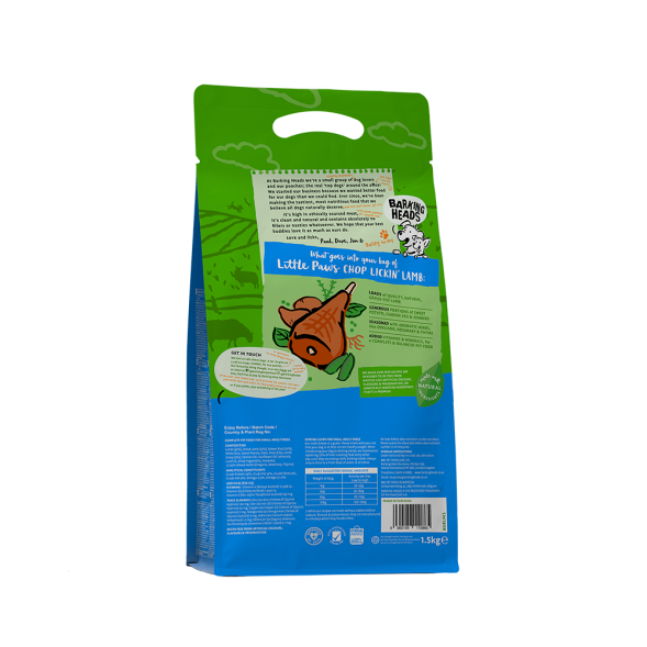 Barking Heads Chop Lickin Lamb сухой корм для взрослых собак мелких пород с ягненком и рисом - 1,5 кг