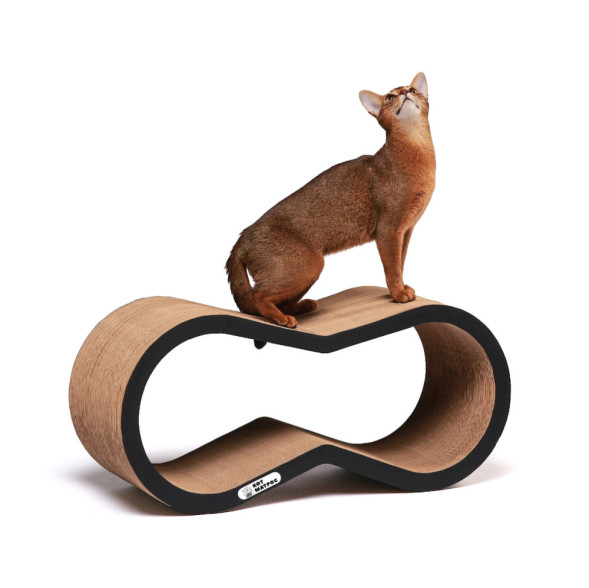 КотМатрос Вилс когтеточка из картона с картонным ободком, черный - 71 x 31 x 22 см