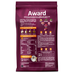 AWARD Indoor Big Cats сухой корм для взрослых домашних кошек крупных пород, с говядиной, курицей, брокколи и юккой Шидигера - 1,5 кг