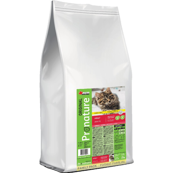 Pronature Original сухой корм для взрослых кошек с курицей и ягненком - 20 кг