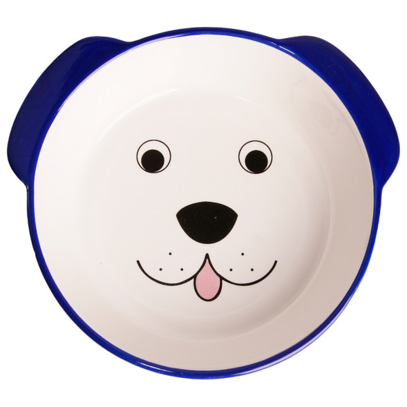 Mr.Kranch миска керамическая для собак Мордочка собаки, 180 мл, синяя