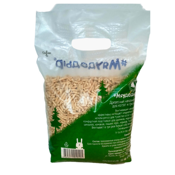 Мяудодыр наполнитель для грызунов, гранулы 4 мм - 1,5 кг (4 л)