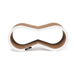 КотМатрос Вилс когтеточка из картона с картонным ободком, белый - 71 x 31 x 22 см