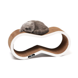 КотМатрос Вилс когтеточка из картона с картонным ободком, белый - 71 x 31 x 22 см