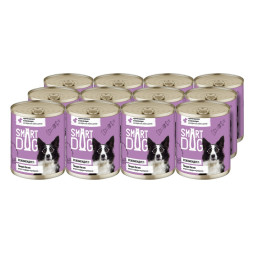 Smart Dog консервы для взрослых собак и щенков с кроликом кусочки в соусе - 240 г х 12 шт