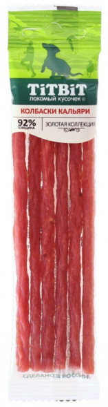 TiTBiT Золотая коллекция лакомство для собак колбаски Кальяри - 20 г