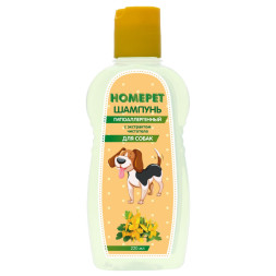 HOMEPET шампунь гипоаллергенный для собак  с экстрактом чистотела - 220 мл