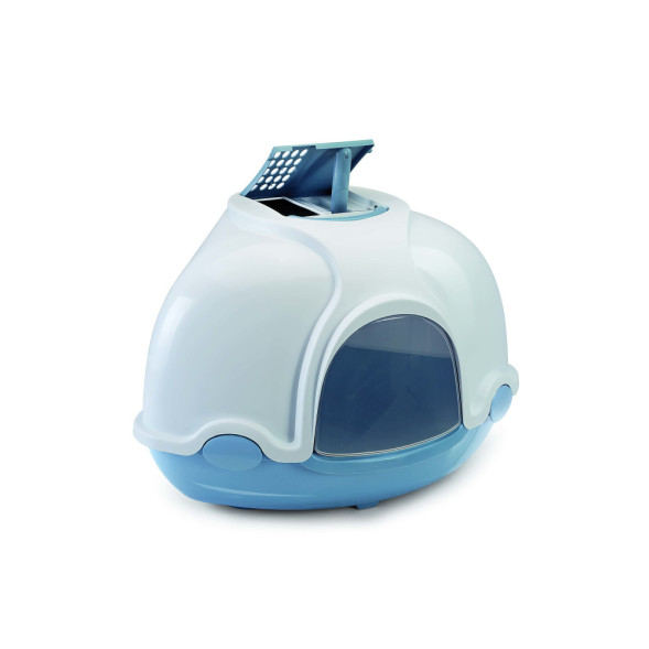 Imac Ginger туалет для кошек закрытый угловой пепельно-синий - 52х52х44,5 см.