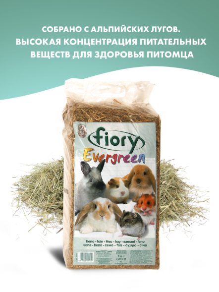 Fiory сено для грызунов Evergreen 1 кг (30 л)