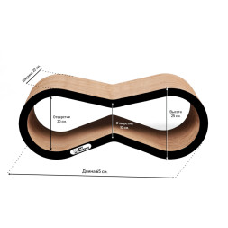 КотМатрос Айс когтеточка из картона с картонным ободком, черный - 65 x 25 x 22 см