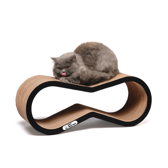 КотМатрос Айс когтеточка из картона с картонным ободком, черный - 65 x 25 x 22 см