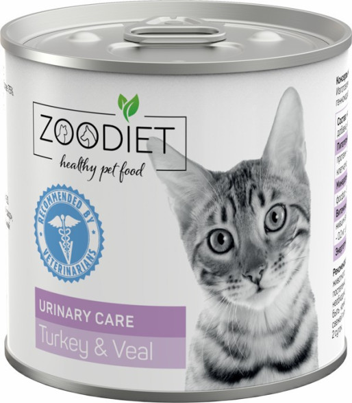 Zoodiet Urinary Care Turkey&amp;amp;Veal влажный корм для взрослых кошек для поддержания здоровья мочевыводящих путей, с индейкой и телятиной, в консервах - 240 г х 12 шт