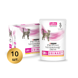Purina Pro Plan Veterinary Diets UR St/Ox Urinary влажный корм для кошек с болезнями нижних отделов мочевыводящих путей с курицей - 85 г х 10 шт