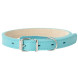 Mr.Kranch ошейник для собак, из натуральной кожи, прямой, 33-40 см, бирюзовый