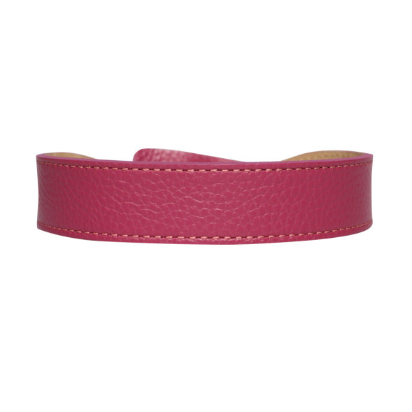 Mr.Kranch ошейник для собак из натуральной кожи с QR-адресником, 22-26 см, малиновый