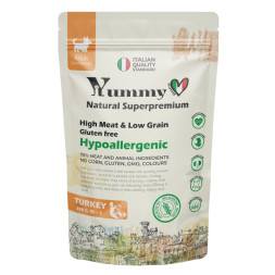 Yummy Linea сухой низкозерновой корм для взрослых собак мелких и миниатюрных пород, с индейкой - 300 г
