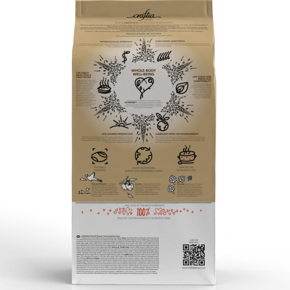 CRAFTIA NATURA сухой корм для щенков миниатюрных и мелких пород с уткой и фазаном - 2 кг
