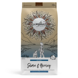 Craftia Natura сухой корм для взрослых собак средних и крупных пород с лососем и сельдью - 2 кг