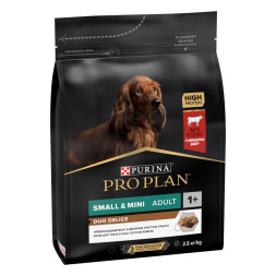 Pro Plan Duo Delice Small Mini сухой корм для взрослых собак мелких и карликовых пород с говядиной - 2,5 кг