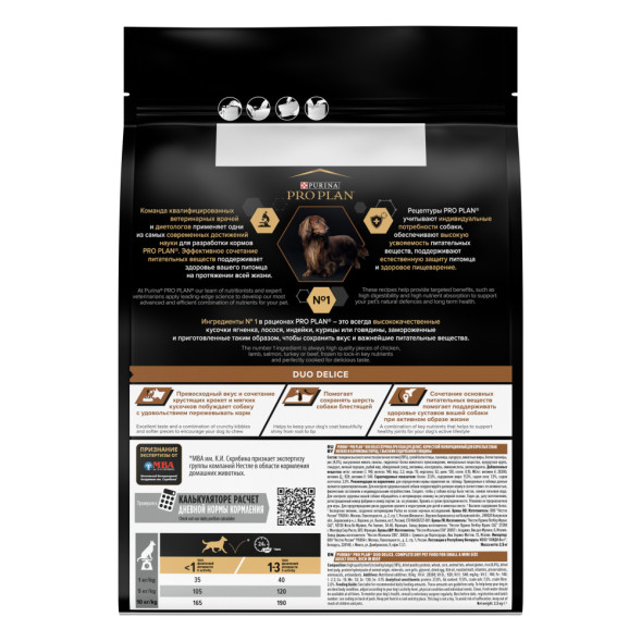 Pro Plan Duo Delice Small Mini сухой корм для взрослых собак мелких и карликовых пород с говядиной - 2,5 кг