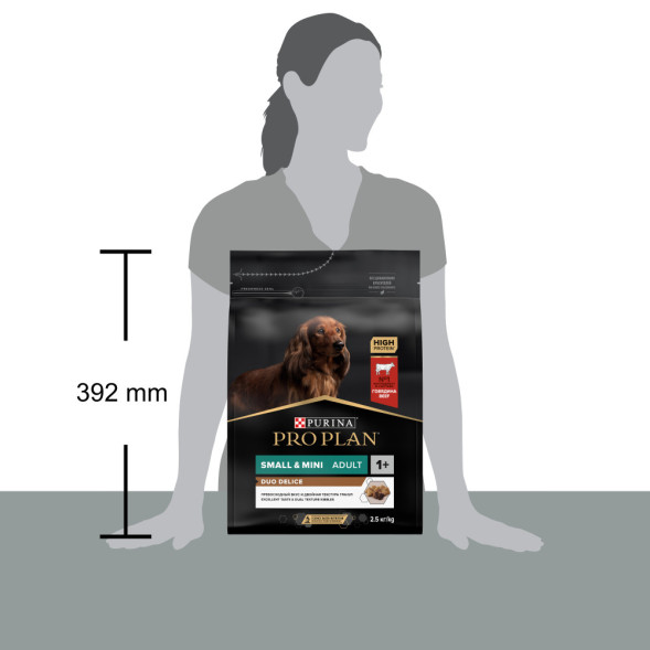Pro Plan Duo Delice Small Mini сухой корм для взрослых собак мелких и карликовых пород с говядиной - 2,5 кг