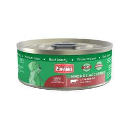 Четвероногий Гурман Мясное ассорти консервированный корм с говядиной для собак - 100 г (24 шт)