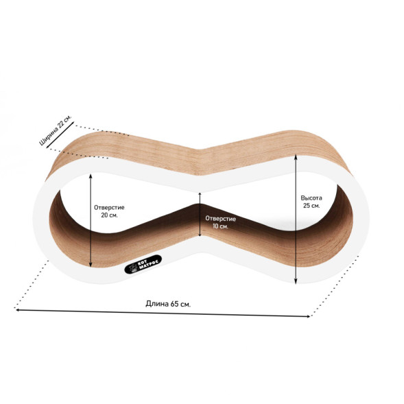 КотМатрос Айс когтеточка из картона с картонным ободком, белый - 65 x 25 x 22 см