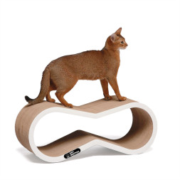 КотМатрос Айс когтеточка из картона с картонным ободком, белый - 65 x 25 x 22 см