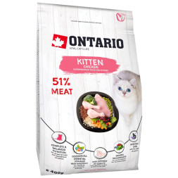 Ontario Kitten Chicken сухой корм для котят с курицей и индейкой - 400 г