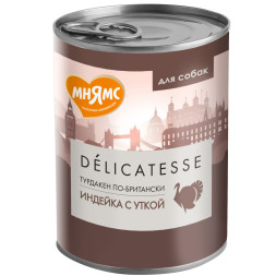 Мнямс Delicatesse Турдакен по-британски влажный корм для собак паштет из индейки с уткой, в консервах - 400 г х 12 шт