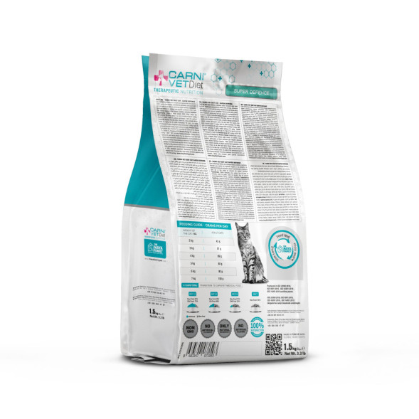 CARNI Vet Diet Cat Super Defense диетический сухой корм для кошек при пищевой непереносимости и аллергии - 1,5 кг