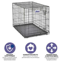 Midwest Icrate клетка для собак малых и средних размеров, черная 1 дверь - 91х58х64 см