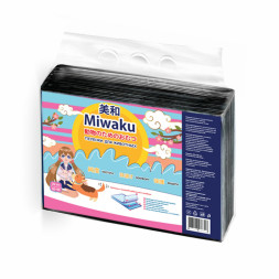 Miwaku пеленки гигиенические целлюлозные с суперабсорбентом, черные, 60х90 - 20 шт