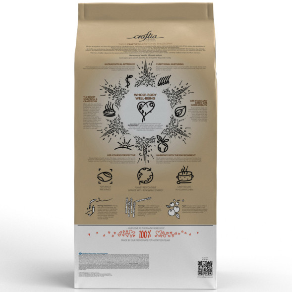 CRAFTIA NATURA сухой корм для взрослых собак миниатюрных и мелких пород с лососем и сельдью - 7 кг