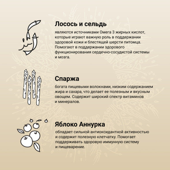 CRAFTIA NATURA сухой корм для взрослых собак миниатюрных и мелких пород с лососем и сельдью - 7 кг