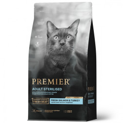 Premier Cat Salmon&Turkey STERILISED (Свежее филе лосося с индейкой для кошек) 2 кг