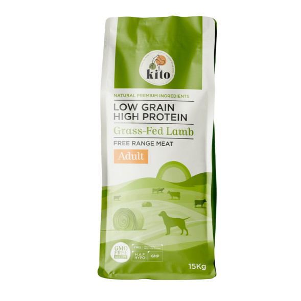 Kito Adult Dog Food Grass-Fed Lamb сухой корм для взрослых собак, с ягненком свободного выпаса - 15 кг