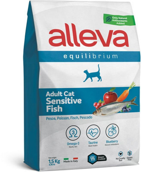 Alleva Equilibrium Adult Cat Sensitive Venison сухой корм для взрослых кошек с чувствительным пищеварением рыба - 400 г