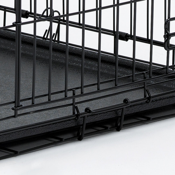 Mdwest Icrate клетка для транспортировки собак средних и малых пород, черная 2 двери - 61х38х48 см